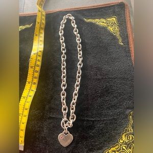 Sterling Silver Heart Necklace w inset Ruby